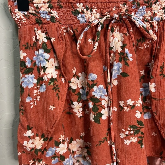 American Eagle Shorts Skirt Floral Flowy Fall Vintage Y2K Culotte India Elastic - Picture 2 of 12
